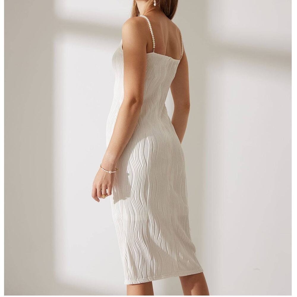 Rihoas Pear Strap Bodycon Art to Wear Bridal Midi Dress Women’s XS HOCO Dance - Picture 3 of 12
